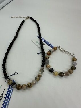 4/$50 SALE ❤️ Set - Dendritic Opal & Wood